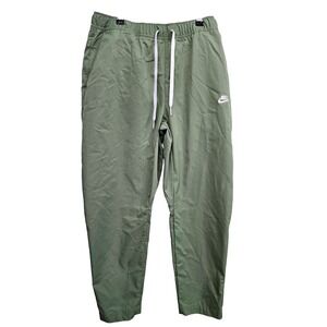 Nike Men's Large Olive Green Woven Jogger Track Pants Athletic Drawstring